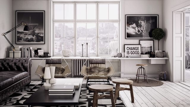Computer Generated Image of city apartment for young professionals