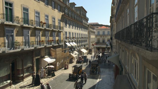 Computer Generated Rendered Street Scene old Portugal town