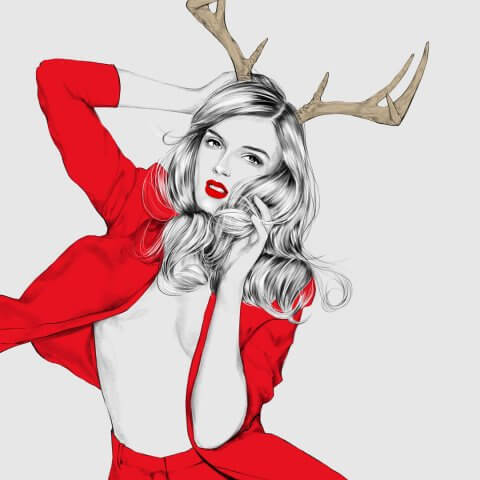 Fashion Christmas Campaign Illustration