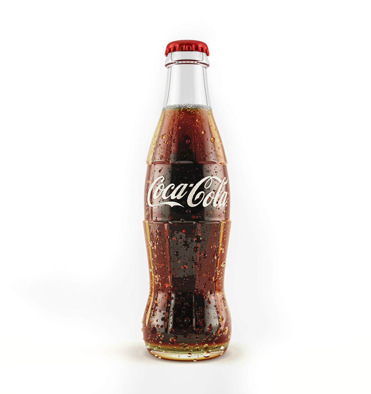 Single coca-cola bottle product visualisation