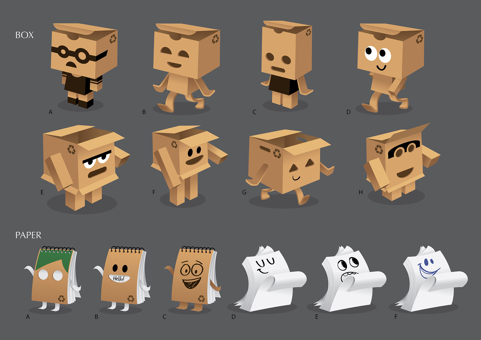 Paper + Packaging Board Character Design Imaginar