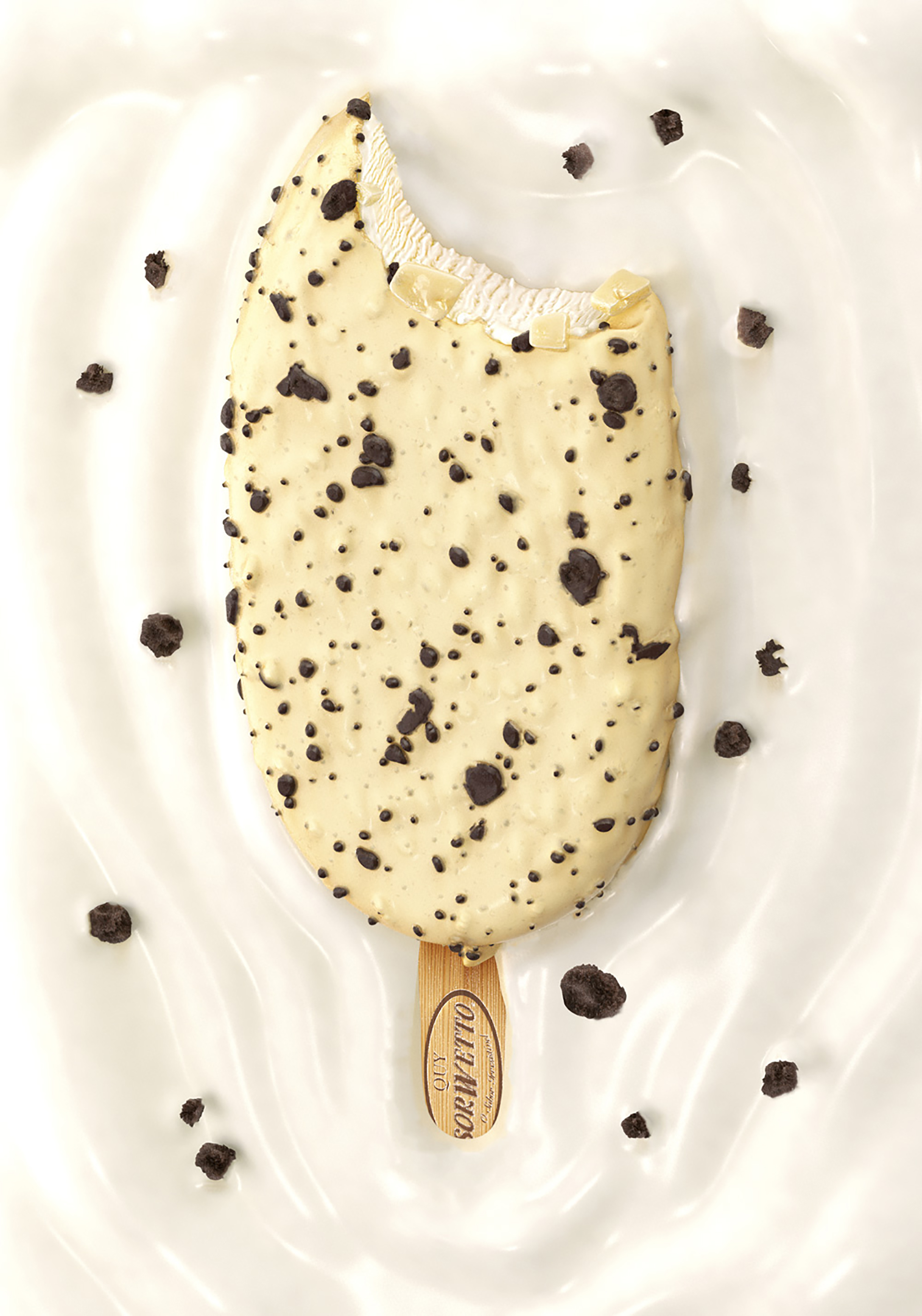 cg illustrated white chocolate ice cream illustration