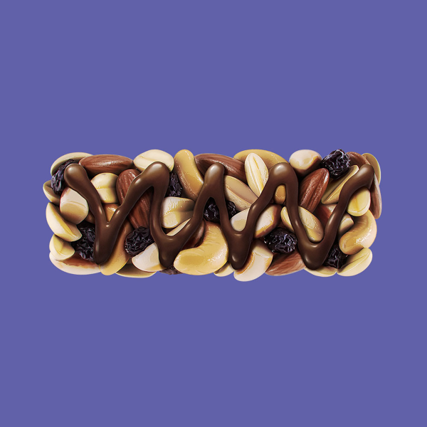 fruit and nut bar product visualization